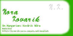 nora kovarik business card